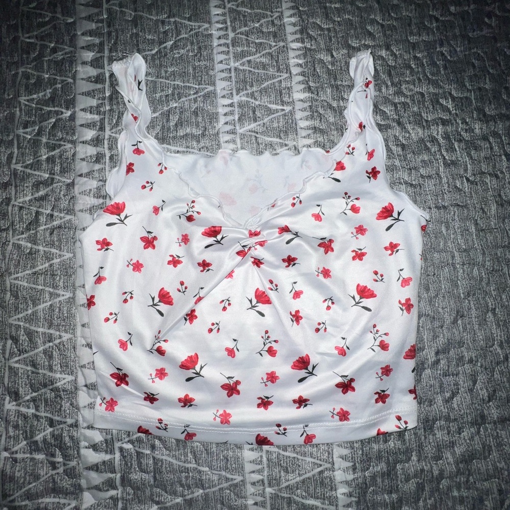 Floral White Tank
